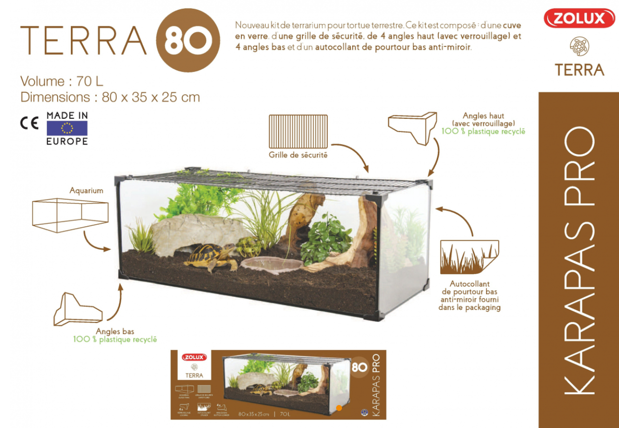 Tartarughiera Terra Karapas 80 cm